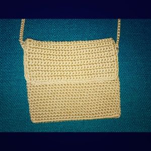 Beige, macrame satchel - bohemian.